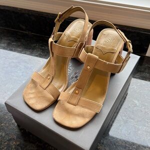 Vince Camuto Tan Women's Sandals. True Suede. Buckle Strap. Size 8.5 Very comfy